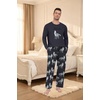 image:imageMens Pajama Set Long Sleeve Shirts and Pants Soft Comfy Pjs Print SleepwearFp Dw Dark Gray Wolf