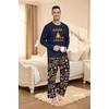 image:imageMens Pajama Set Long Sleeve Shirts and Pants Soft Comfy Pjs Print SleepwearFp Dw Navy Flames