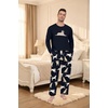 image:imageMens Pajama Set Long Sleeve Shirts and Pants Soft Comfy Pjs Print SleepwearFp Dw Navy White Dog
