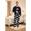 image:imageMens Pajama Set Long Sleeve Shirts and Pants Soft Comfy Pjs Print SleepwearFp Dw Navy White Dog