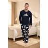 image:imageMens Pajama Set Long Sleeve Shirts and Pants Soft Comfy Pjs Print SleepwearFp Dw Navy White Dog
