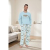 image:imageMens Pajama Set Long Sleeve Shirts and Pants Soft Comfy Pjs Print SleepwearFp Light Blue Cat