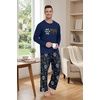 image:imageMens Pajama Set Long Sleeve Shirts and Pants Soft Comfy Pjs Print SleepwearFp Navy Blue Bear