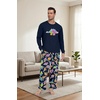 image:imageMens Pajama Set Long Sleeve Shirts and Pants Soft Comfy Pjs Print SleepwearFp Navy Blue Dinosaur