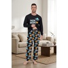 image:imageMens Pajama Set Long Sleeve Shirts and Pants Soft Comfy Pjs Print SleepwearFp Pizza Ufo
