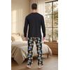 image:imageMens Pajama Set Long Sleeve Shirts and Pants Soft Comfy Pjs Print SleepwearFp Pizza Ufo
