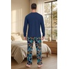 image:imageMens Pajama Set Long Sleeve Shirts and Pants Soft Comfy Pjs Print SleepwearFp Tibetan Blue Sloth