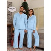 image:imagePrinStory Couples Matching Fleece Pajama Set for Women amp Men Warm SleepwearBlue