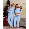 image:imagePrinStory Couples Matching Fleece Pajama Set for Women amp Men Warm SleepwearBlue
