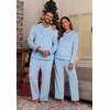 image:imagePrinStory Couples Matching Fleece Pajama Set for Women amp Men Warm SleepwearBlue