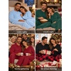 image:imagePrinStory Couples Matching Fleece Pajama Set for Women amp Men Warm SleepwearFp Dark Blue Plaid