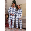image:imagePrinStory Couples Matching Fleece Pajama Set for Women amp Men Warm SleepwearFp Dark Blue Plaid