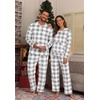 image:imagePrinStory Couples Matching Fleece Pajama Set for Women amp Men Warm SleepwearFp Gray Small Plaid