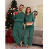 image:imagePrinStory Couples Matching Fleece Pajama Set for Women amp Men Warm SleepwearGreen