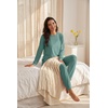 image:imagePrinStory Womens Pajamas Set Soft Long Sleeve Sleepwear S2XLC Haze Blue