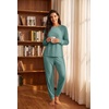 image:imagePrinStory Womens Pajamas Set Soft Long Sleeve Sleepwear S2XLC Haze Blue