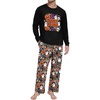 image:imageMens Pajama Set Long Sleeve Shirts and Pants Soft Comfy Pjs Print Sleepwear00 Fp Black Pumpkin