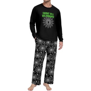 image:imageMens Pajama Set Long Sleeve Shirts and Pants Soft Comfy Pjs Print Sleepwear01 Fp Black Spider