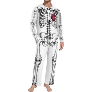 image:imageMens Pajama Set Long Sleeve Shirts and Pants Soft Comfy Pjs Print Sleepwear03 Fp Red Heart Skeleton