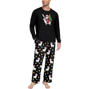 image:imageMens Pajama Set Long Sleeve Shirts and Pants Soft Comfy Pjs Print SleepwearFp Dw Black Alpaca