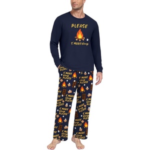 image:imageMens Pajama Set Long Sleeve Shirts and Pants Soft Comfy Pjs Print SleepwearFp Dw Navy Flames