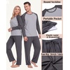 image:imageMens Pajamas Set Shirt and Pants Relaxed Fit Soft Fall Loungewear Sleepwear0dark Gray