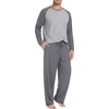 image:imageMens Pajamas Set Shirt and Pants Relaxed Fit Soft Fall Loungewear Sleepwear0dark Gray