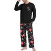 image:imageMens Pajamas Set Shirt and Pants Relaxed Fit Soft Fall Loungewear SleepwearBlack Christmas Gift
