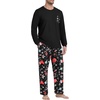 image:imageMens Pajamas Set Shirt and Pants Relaxed Fit Soft Fall Loungewear SleepwearBlack Christmas Gift