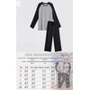 image:imageMens Pajamas Set Shirt and Pants Relaxed Fit Soft Fall Loungewear SleepwearBlack Gray