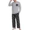 image:imageMens Pajamas Set Shirt and Pants Relaxed Fit Soft Fall Loungewear SleepwearBlack Star Moon