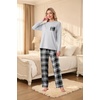 image:imageMens Pajamas Set Shirt and Pants Relaxed Fit Soft Fall Loungewear SleepwearBlack White Plaid