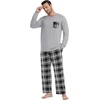 image:imageMens Pajamas Set Shirt and Pants Relaxed Fit Soft Fall Loungewear SleepwearBlack White Plaid