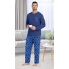 image:imageMens Pajamas Set Shirt and Pants Relaxed Fit Soft Fall Loungewear SleepwearBlue Cat