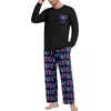 image:imageMens Pajamas Set Shirt and Pants Relaxed Fit Soft Fall Loungewear SleepwearBlue Christmas Sock