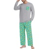 image:imageMens Pajamas Set Shirt and Pants Relaxed Fit Soft Fall Loungewear SleepwearBlue Green Banana