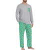 image:imageMens Pajamas Set Shirt and Pants Relaxed Fit Soft Fall Loungewear SleepwearBlue Green Banana