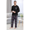 image:imageMens Pajamas Set Shirt and Pants Relaxed Fit Soft Fall Loungewear SleepwearBlue Red Plaid