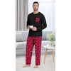 image:imageMens Pajamas Set Shirt and Pants Relaxed Fit Soft Fall Loungewear SleepwearBlue Red Plaid Snow