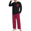 image:imageMens Pajamas Set Shirt and Pants Relaxed Fit Soft Fall Loungewear SleepwearBlue Red Plaid Snow