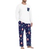 image:imageMens Pajamas Set Shirt and Pants Relaxed Fit Soft Fall Loungewear SleepwearBlue Santa