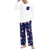 image:imageMens Pajamas Set Shirt and Pants Relaxed Fit Soft Fall Loungewear SleepwearBlue Santa