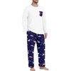 image:imageMens Pajamas Set Shirt and Pants Relaxed Fit Soft Fall Loungewear SleepwearBlue White Deer