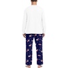 image:imageMens Pajamas Set Shirt and Pants Relaxed Fit Soft Fall Loungewear SleepwearBlue White Deer