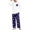image:imageMens Pajamas Set Shirt and Pants Relaxed Fit Soft Fall Loungewear SleepwearBlue White Deer