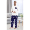 image:imageMens Pajamas Set Shirt and Pants Relaxed Fit Soft Fall Loungewear SleepwearBlue White Deer