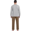 image:imageMens Pajamas Set Shirt and Pants Relaxed Fit Soft Fall Loungewear SleepwearBrown Light Gray