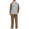 image:imageMens Pajamas Set Shirt and Pants Relaxed Fit Soft Fall Loungewear SleepwearC Brown