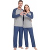 image:imageMens Pajamas Set Shirt and Pants Relaxed Fit Soft Fall Loungewear SleepwearC Dark Blue