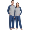 image:imageMens Pajamas Set Shirt and Pants Relaxed Fit Soft Fall Loungewear SleepwearC Dark Blue